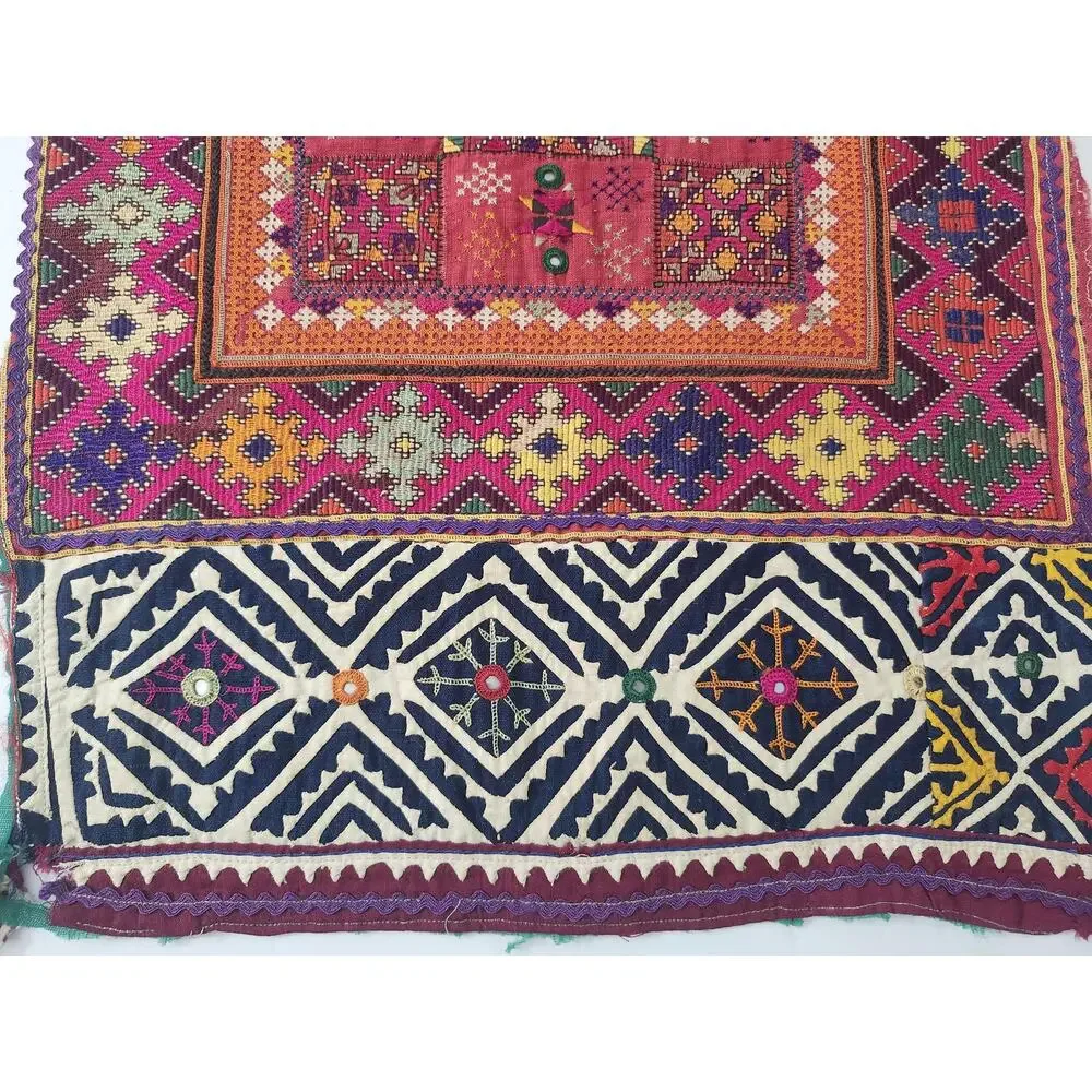 Vintage Turkish Woven Tapestry Table Runner Mat Embroidered Rug